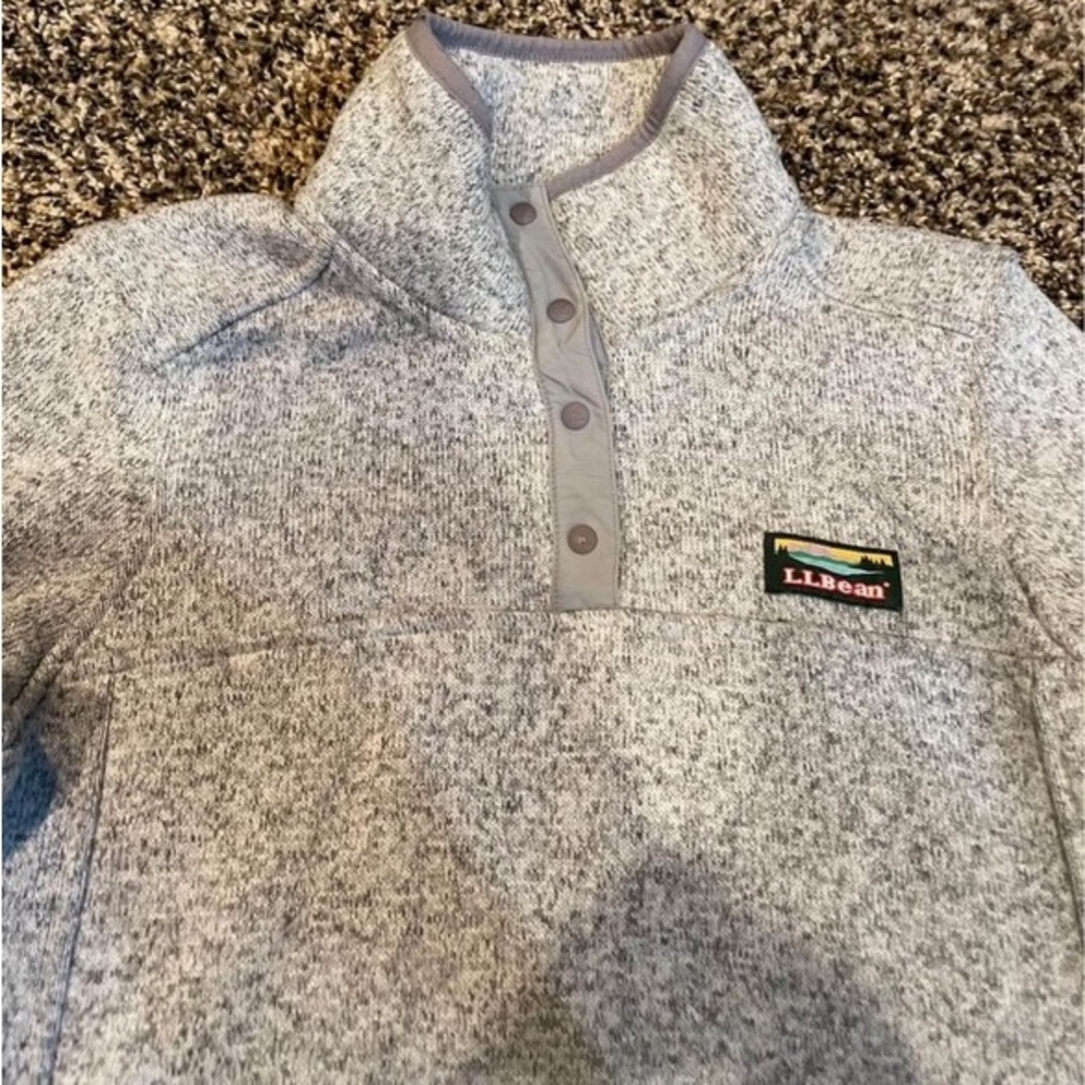 LLBean fleece sweater women’s XS grey